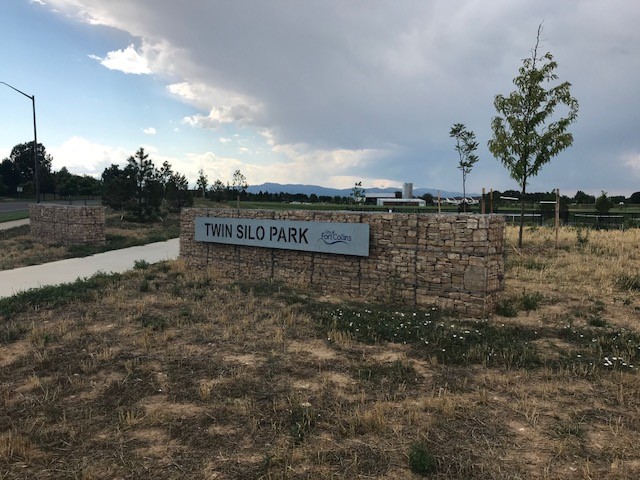 Twin Silos Park sign